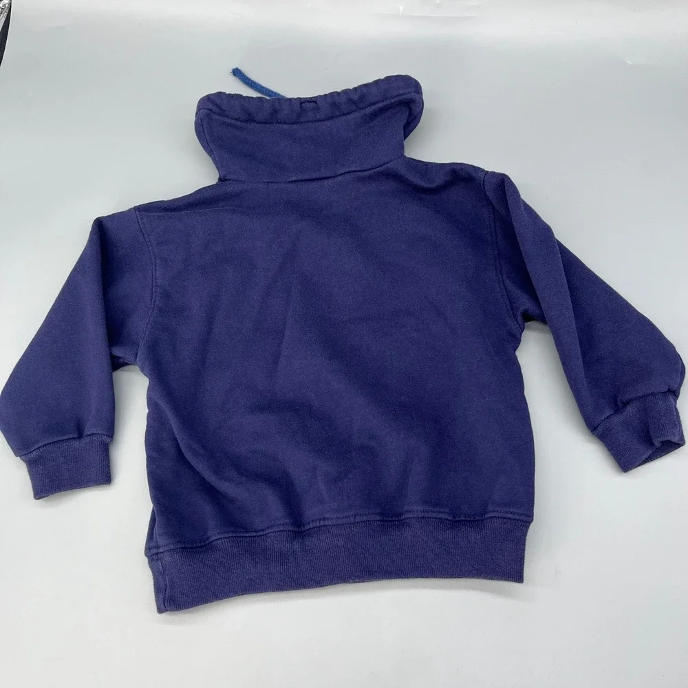 Vtg OshKosh B'gosh Sweater Baby 3T Blue Embroidered University Pullover‎ Hoodie